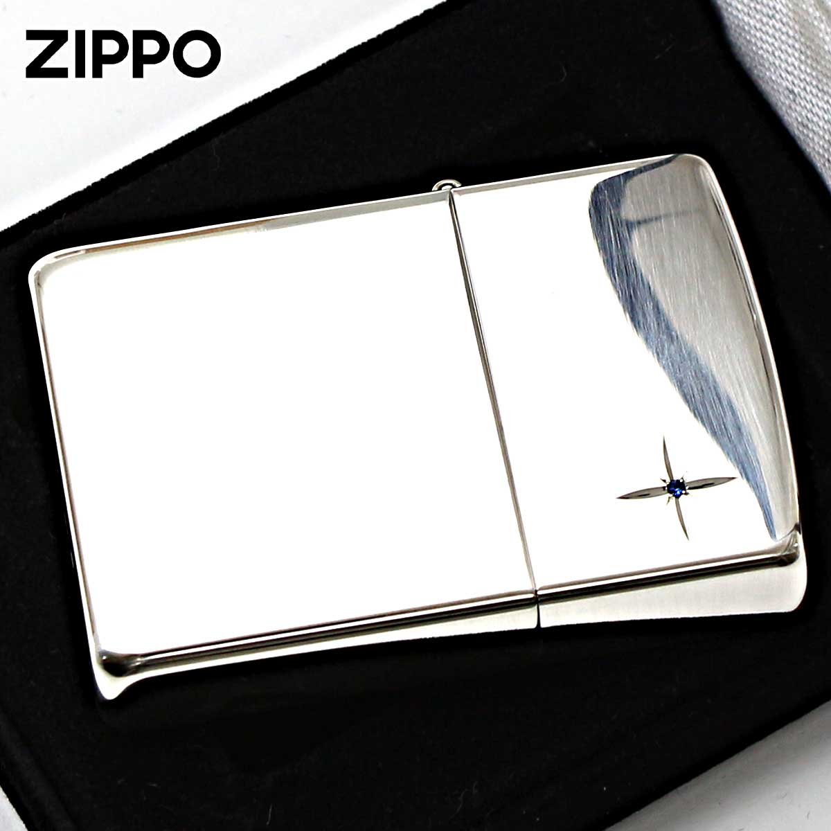 Zippo ジッポー 純銀 スターリングシルバー 925 Sterling Silver サファイア 天然石 SAF｜Zippo専門店フラミンゴ：本店