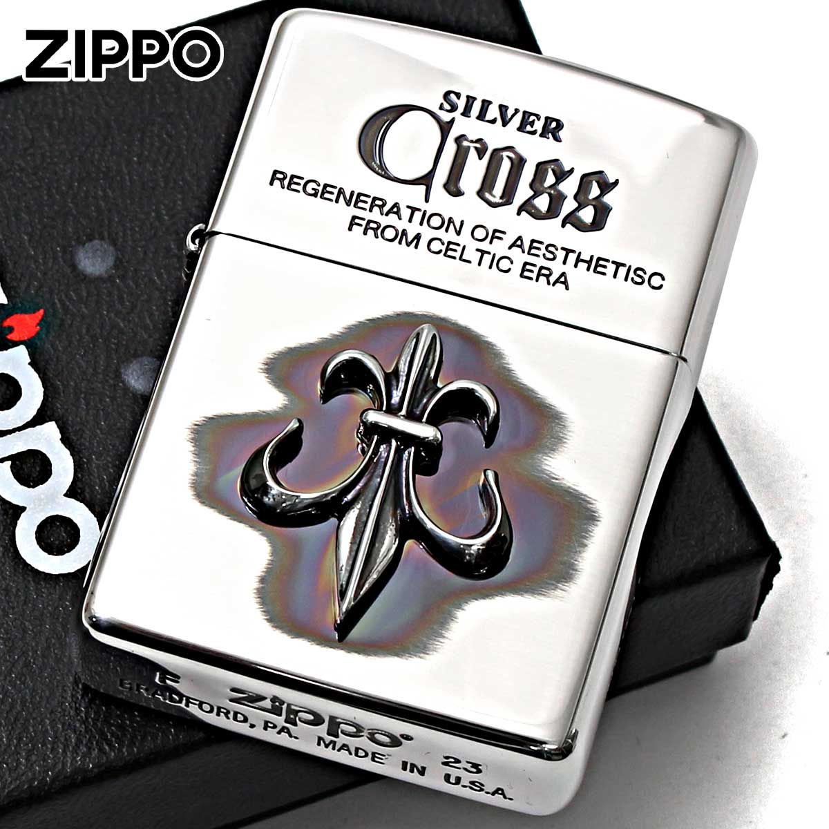 Zippo ジッポー クロス 十字架 メタル 純銀メタル いぶし仕上げ Cross Metal CRS-N メール便可｜Zippo専門店フラミンゴ：本店