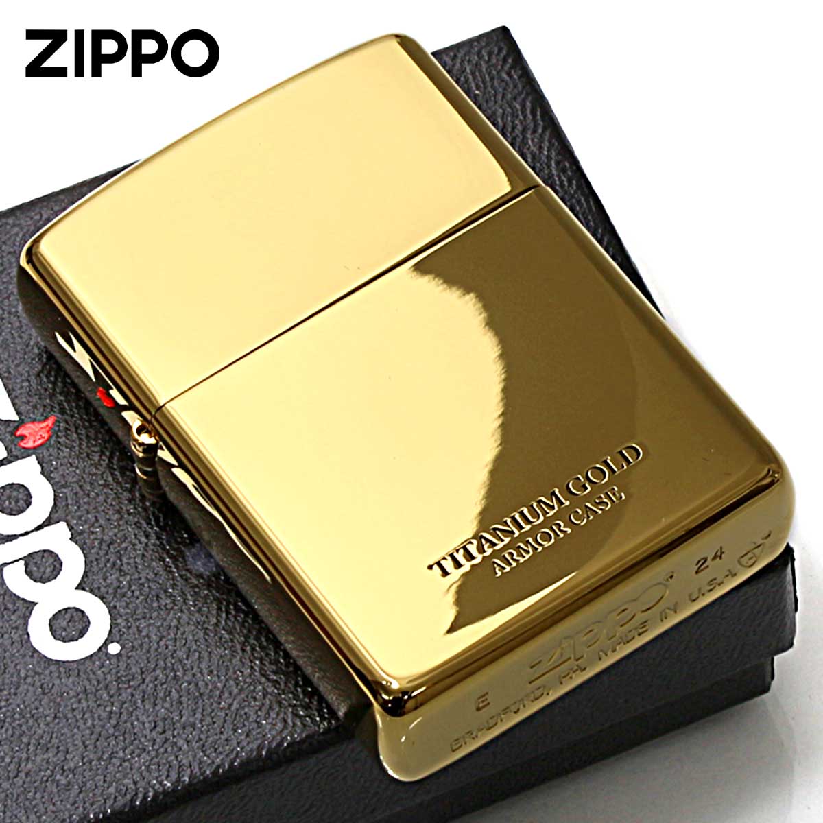 Zippo ジッポー アーマー チタニューム ゴールド ポリッシュ 鏡面 Titanium series  16-GOTT メール便可