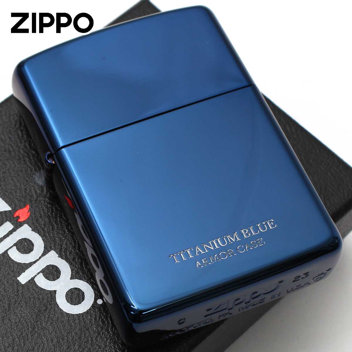 Zippo ジッポー アーマー チタニューム ブルー ポリッシュ 鏡面 Titanium series  16-BLTT メール便可