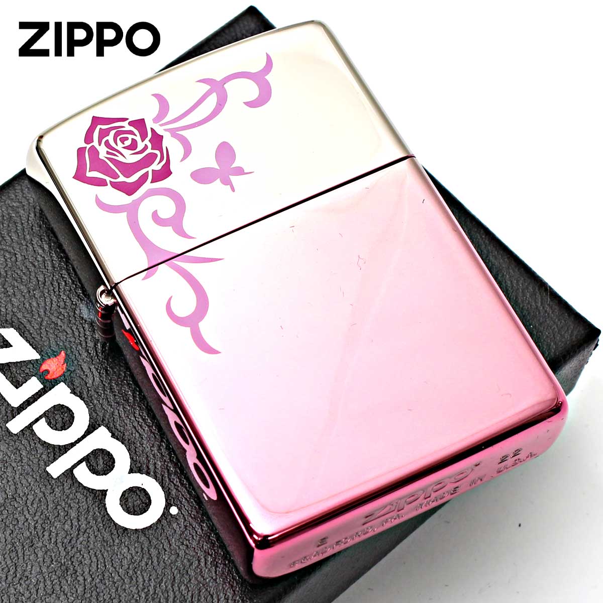 Zippo ジッポー 薔薇 ローズ Rose ミステリアス ピンク Mysterious Pink MP1-RP メール便可