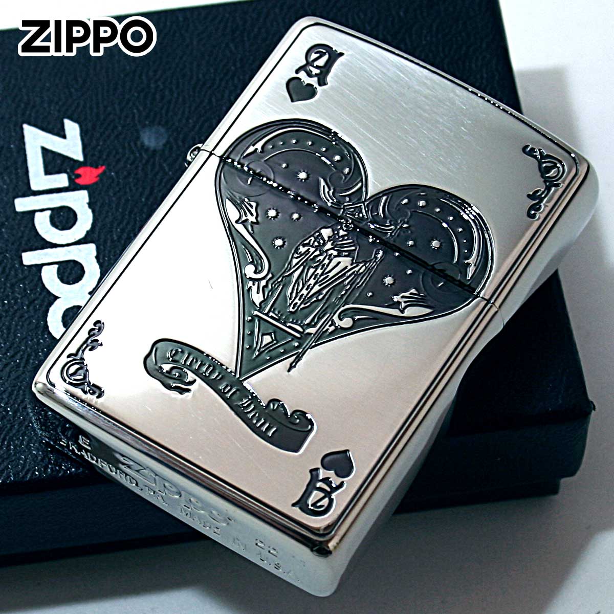 Zippo ジッポー デビル トランプ ハート シルバー Devil Trump 1201S283