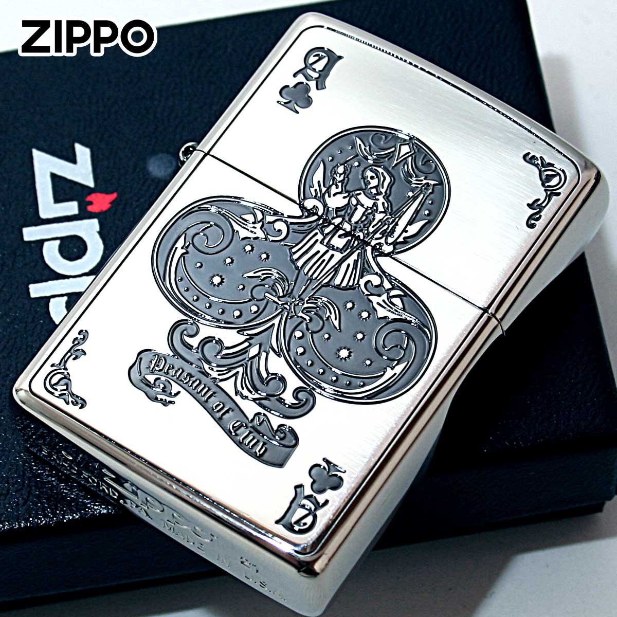 Zippo ジッポー デビル トランプ クローバー シルバー Devil Trump 1201S286