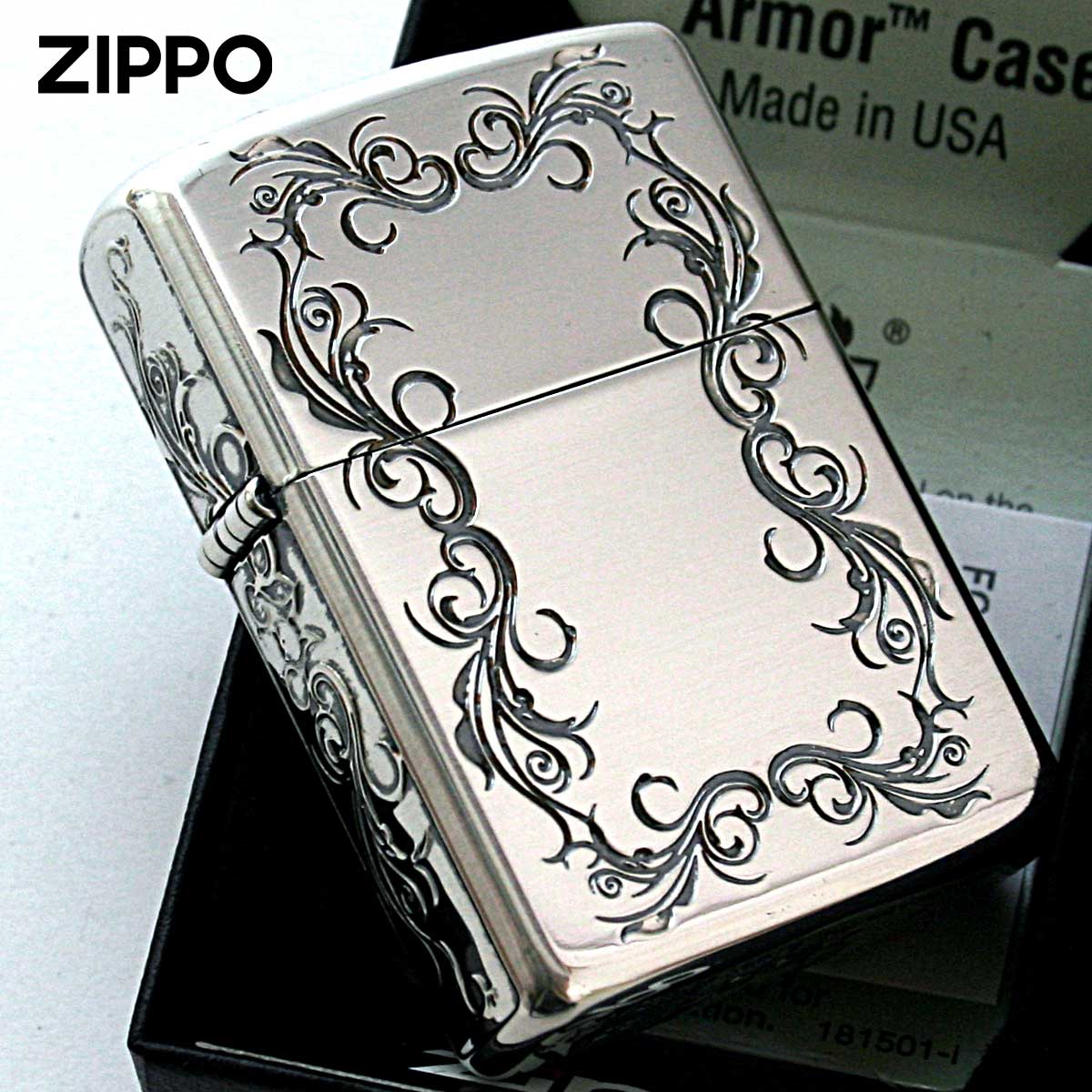 Zippo ジッポー アーマー 5面 アラベスク 唐草 アンテーク風 シルバー ARMOR 5F ARABESQUE SV 1201S477｜Zippo 専門店フラミンゴ：本店