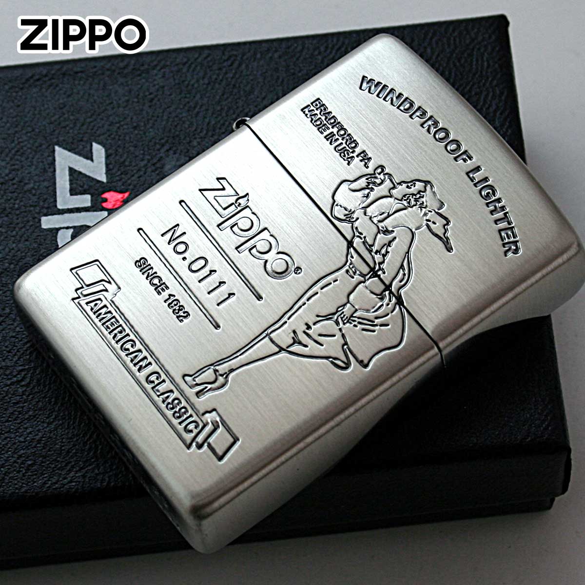 Zippo ジッポー ウインディ ガール アメリカンクラシック シルバー Windy Girl AMERICAN CLASSIC SV シリアル番号  1201S875 メール便可｜Zippo専門店フラミンゴ：本店