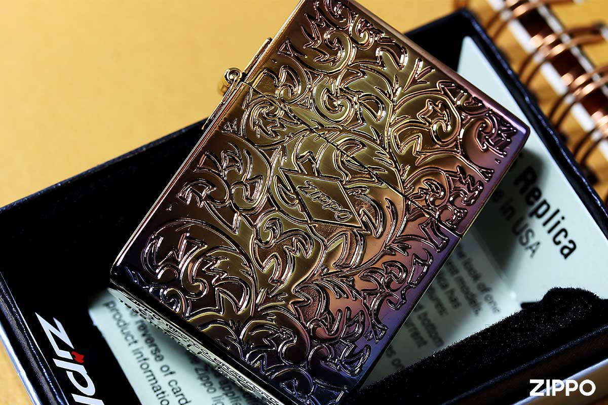 Zippo ジッポー 1935レプリカ アラベスク 唐草 金メッキいぶし 1201S547