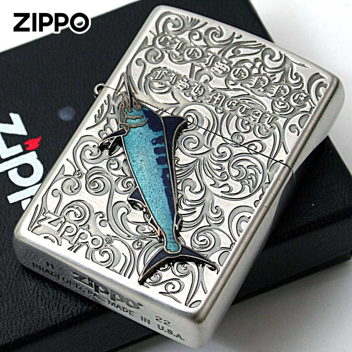 Zippo ジッポー カジキ ヴィンテージ 七宝メタル 海水魚 Vintage Cloisonne fish metal Salt Water  Fish AN-カジキ｜Zippo専門店フラミンゴ：本店