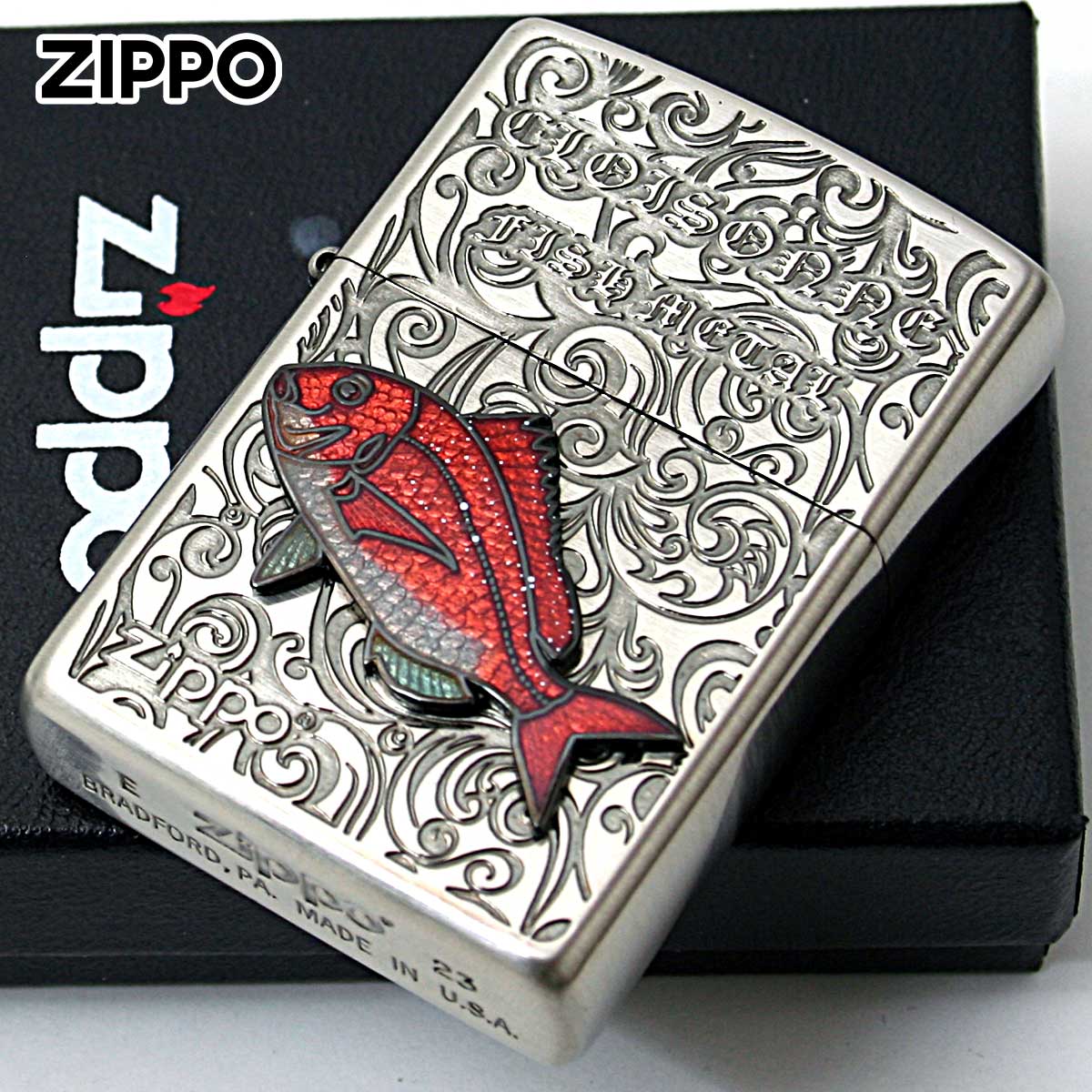 Zippo ジッポー 真鯛 ヴィンテージ 七宝メタル 海水魚 Vintage Cloisonne fish metal Salt Water Fish  AN-マダイ｜Zippo専門店フラミンゴ：本店