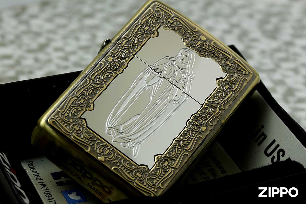 Zippo ジッポー 在庫限り完売 MARIA in Mirror Antique Brass マリアインミラー アンティークブラス A-Brass  メール便可