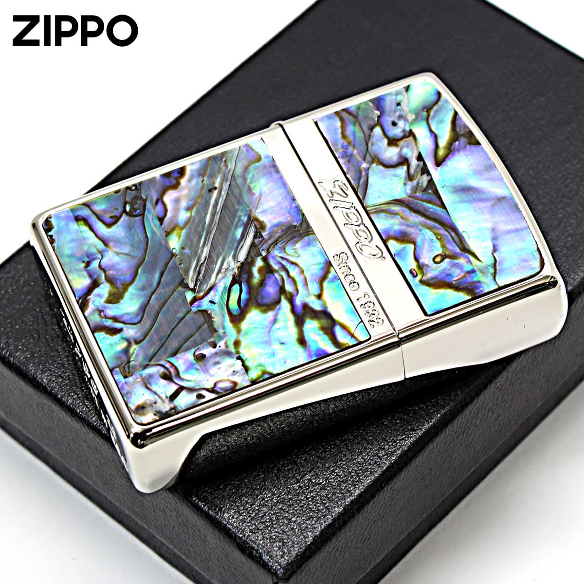 Zippo ジッポー シェル カラーライン 貝 両面加工 ブルー SHELL LINE  BL