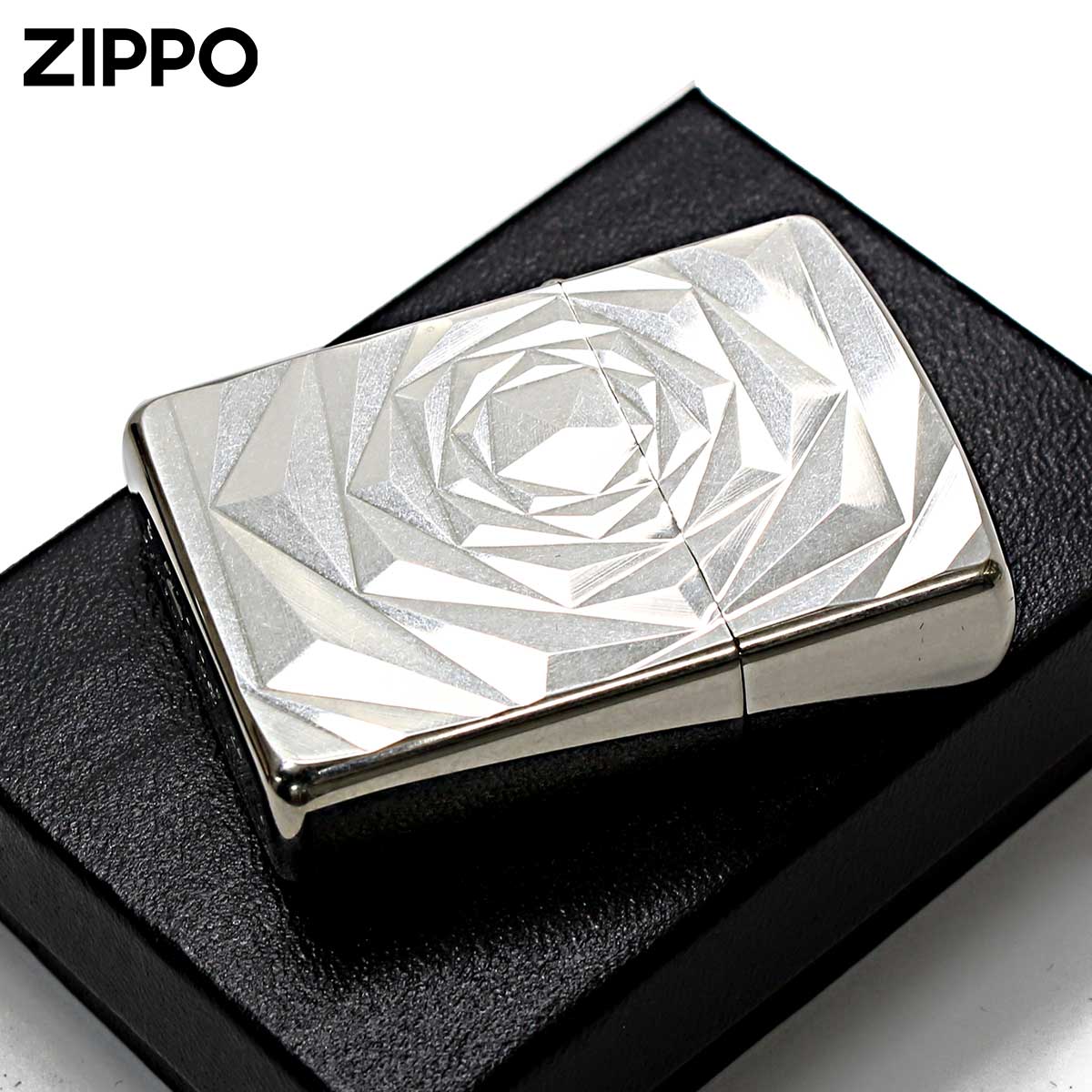 Zippo ジッポー アーマー ローズ 薔薇 バラ ホワイトニッケル バレル加工 ARMOR Shimmer Rose Nバレル