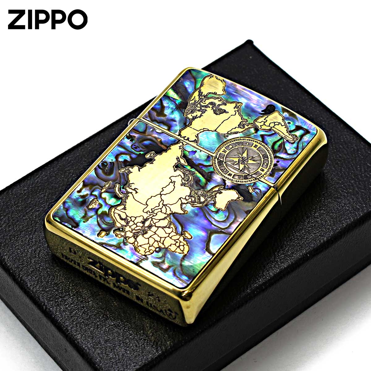 Zippo ジッポー アーマー シェル 貝 地図 ワールドマップ ARMOR SHELL WORLD MAP ブラスいぶし BO