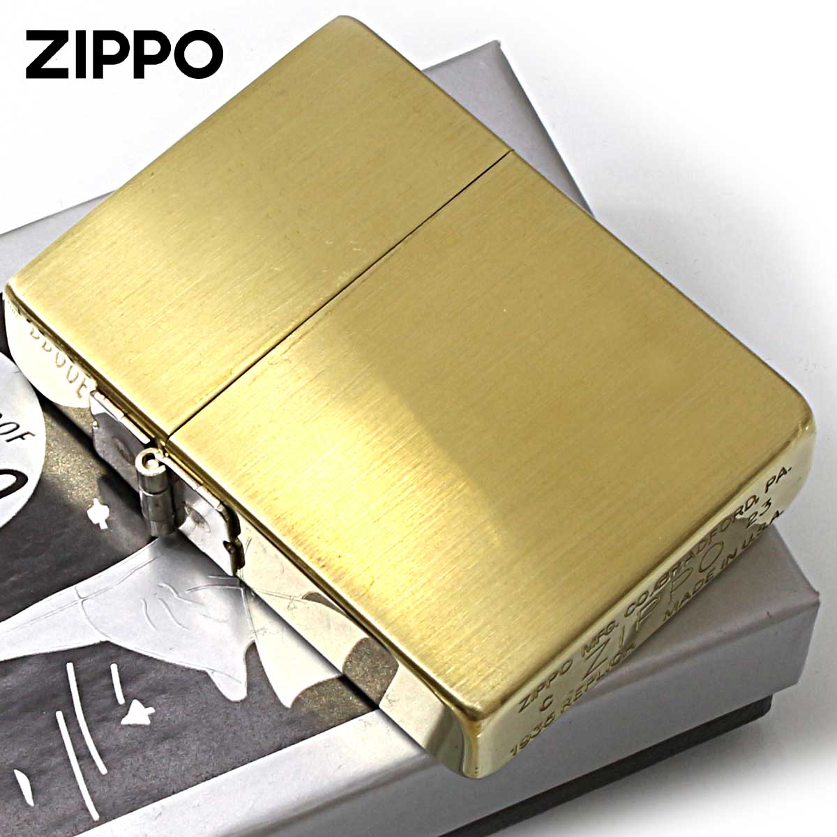 Zippo ジッポー 1935レプリカ 無地 真鍮無垢 ブラス つや消し サテン Brass Satin 1935CC-Br