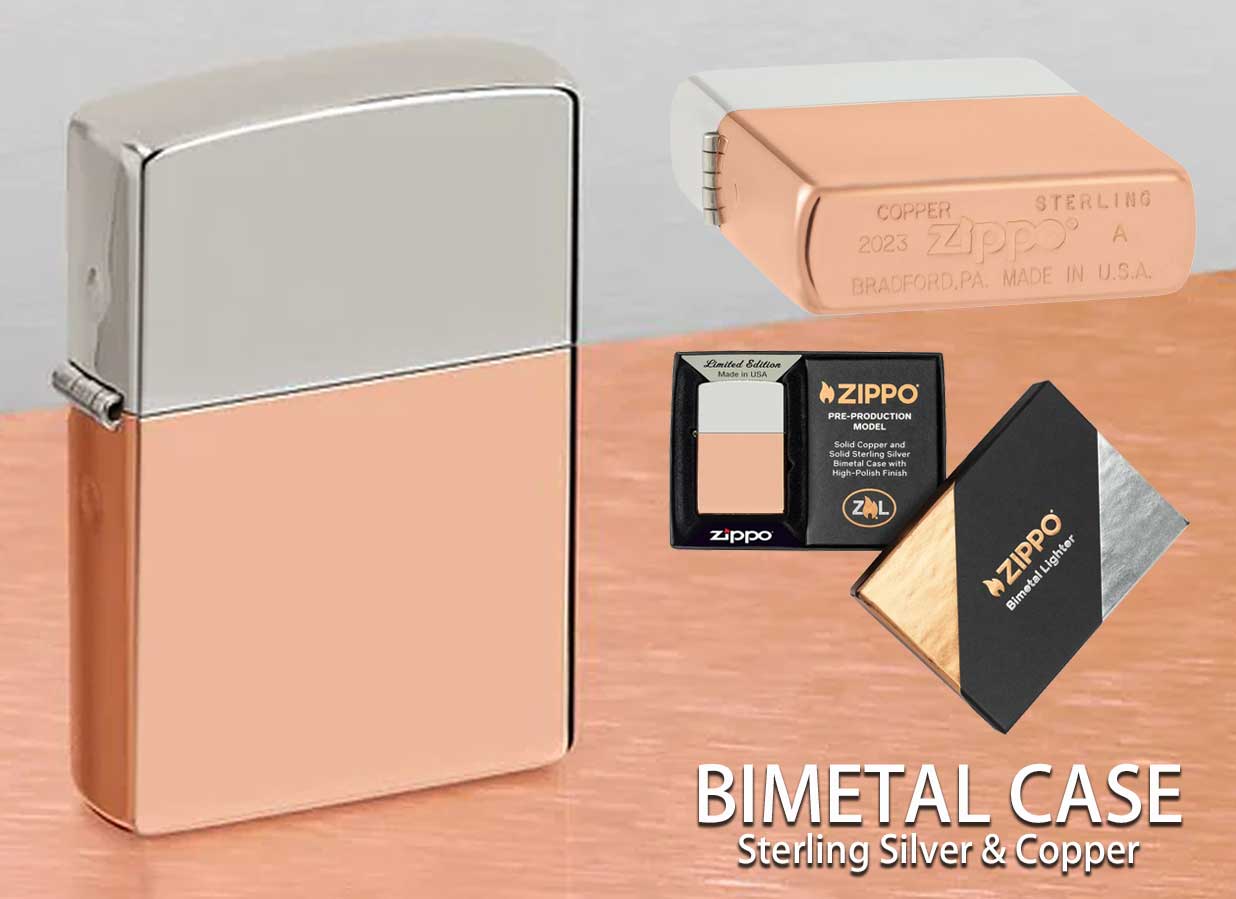 Zippo ジッポー 限定生産 BIMETAL Sterling Silver & Copper ...