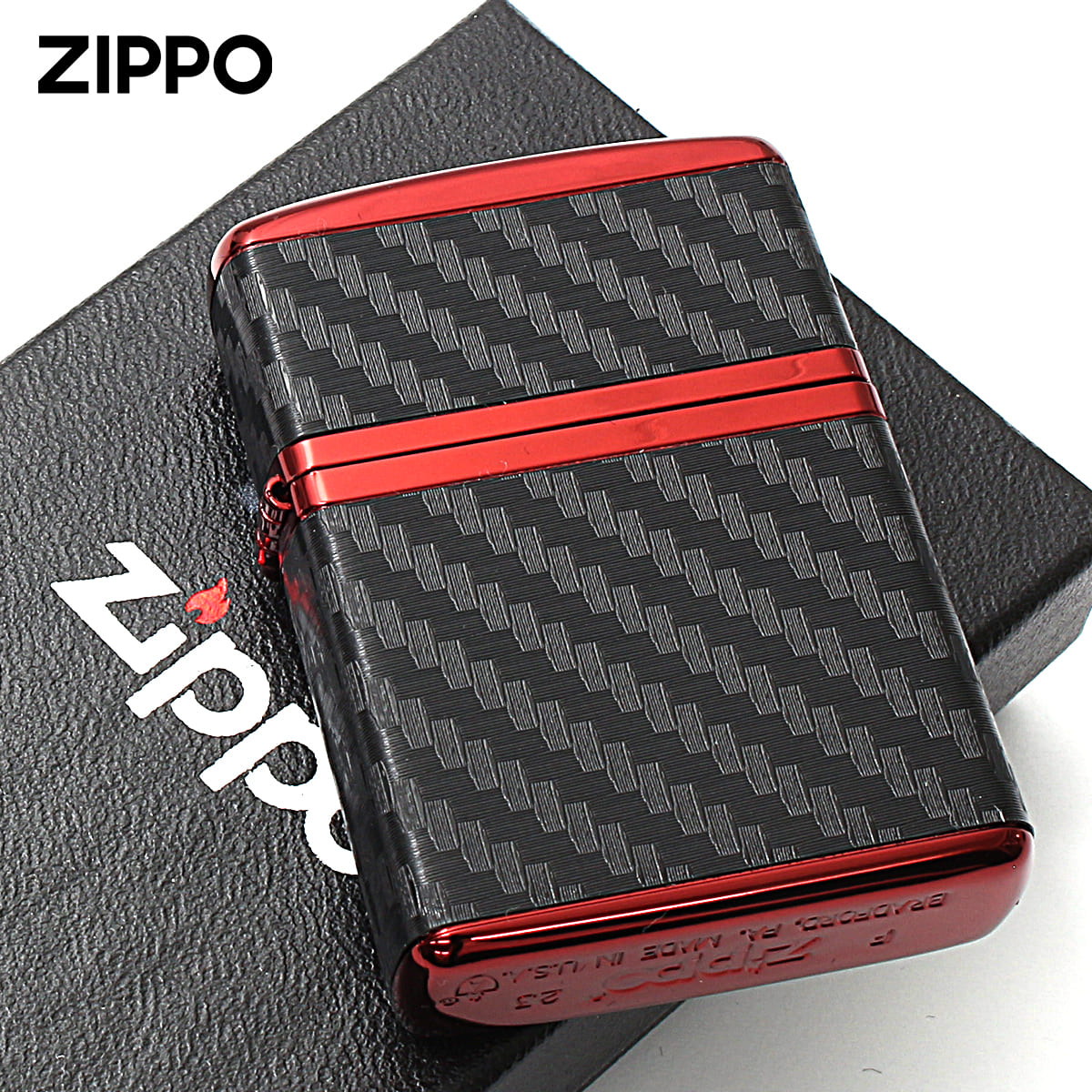 Zippo ジッポー アーマー カーボン レッド ARMOR CARBON SERIES 162RED-CARBON｜Zippo専門店フラミンゴ：本店