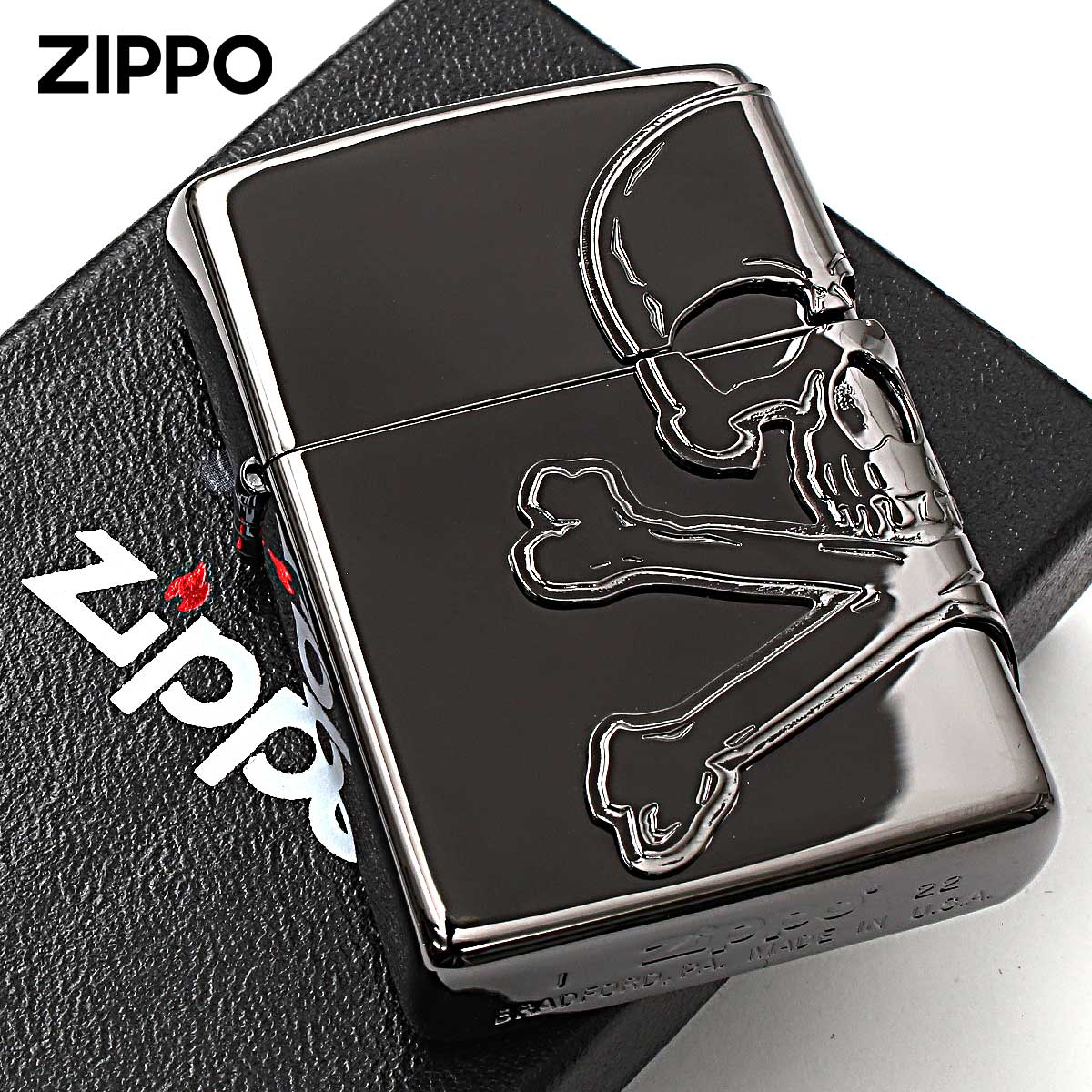 Zippo ジッポー スカル ドクロ 骸骨 スカルメタル ブラックニッケル SKULL Metal Black Nickel 2BN-SKULL