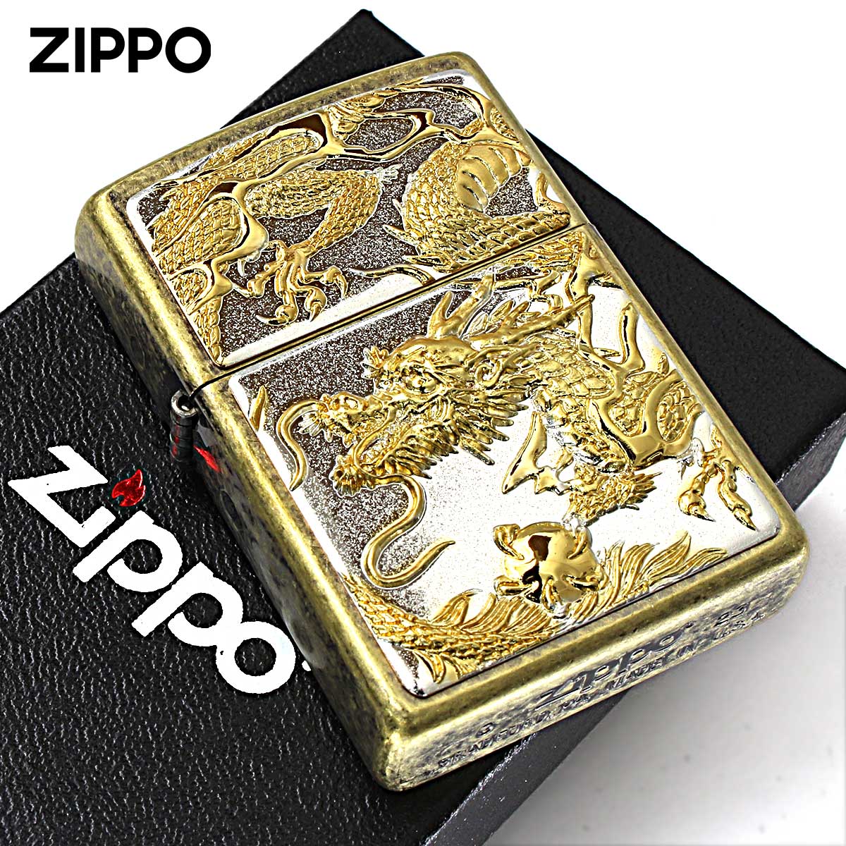 Zippo ジッポー 龍 ドラゴン 立体電鋳板 ブラスバレル 3D DRAGON Z3D-DR SG