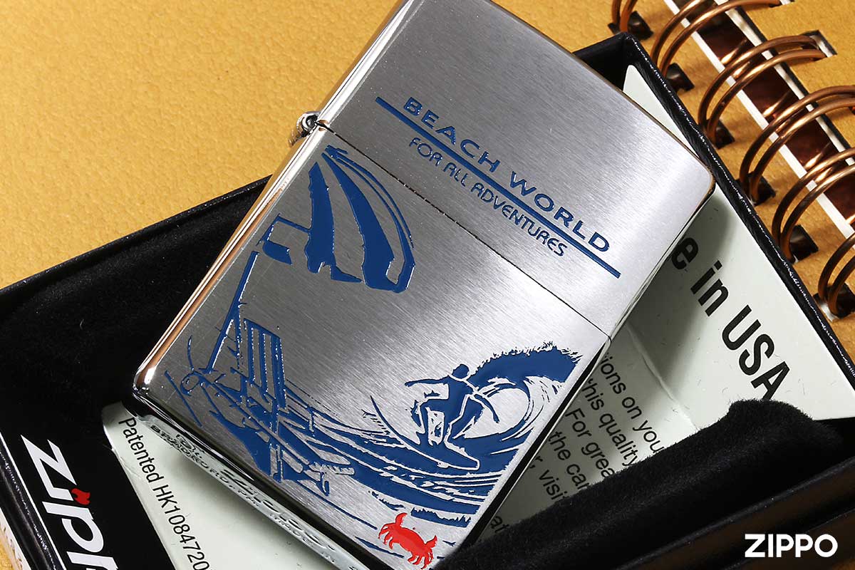 Zippo ジッポー サーフィン 趣味の世界 ホビー ワールド HOBBY WORLD アウトドア 200DC-BW メール便可