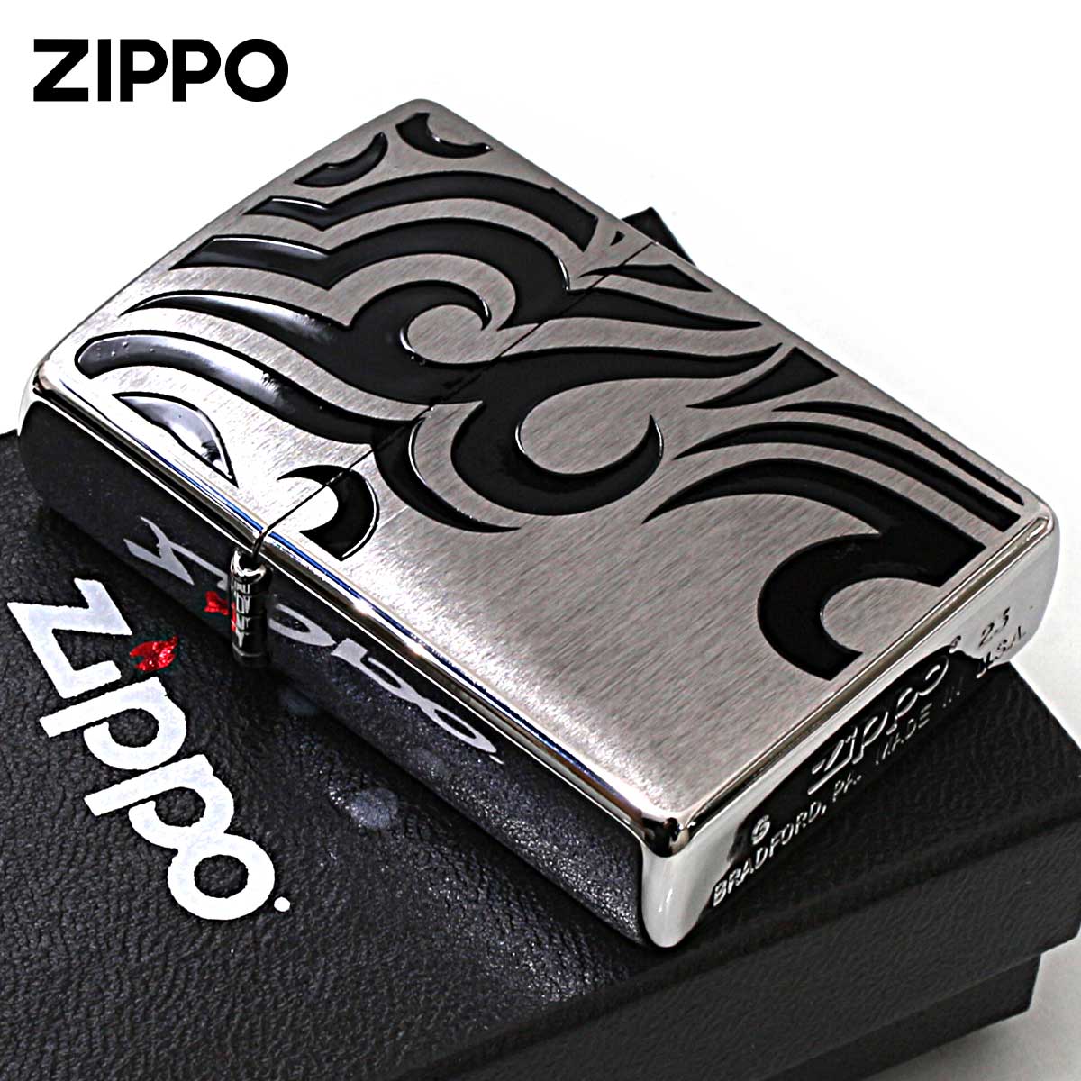 Zippo ジッポー トライバル タトゥー ブラック ワイルド TRIBAL TATTO  200TT-BK1 メール便可