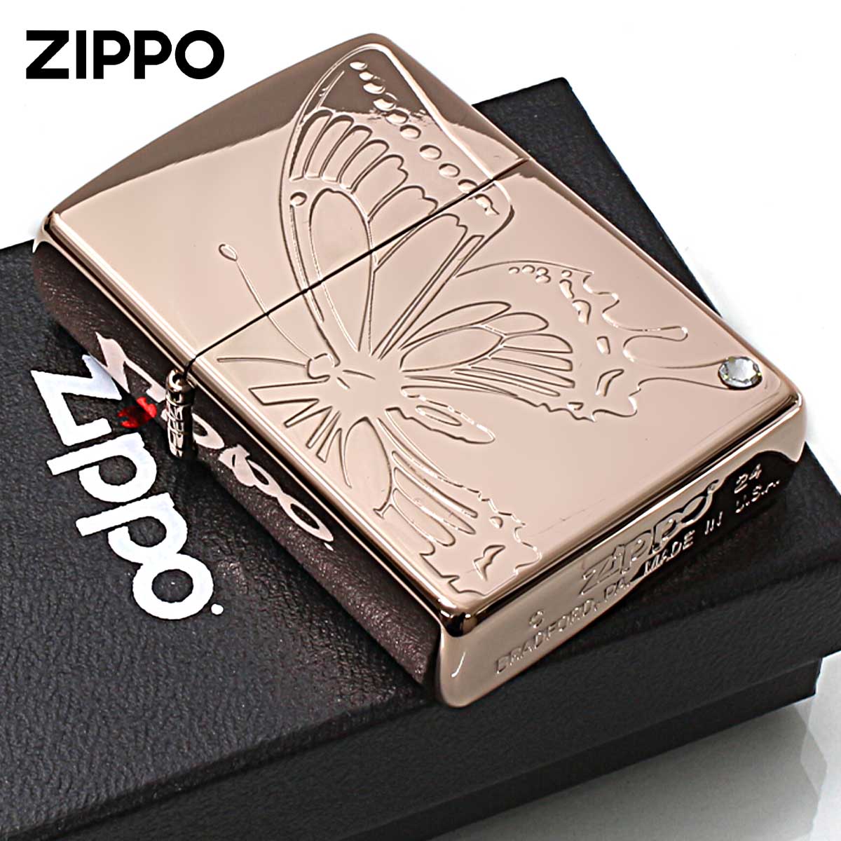 Zippo ジッポー 蝶々 バタフライ  ピンクゴールド Butterfly Series 2BTF-PG