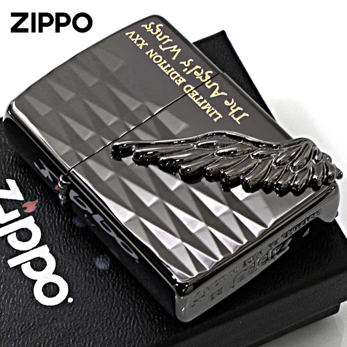 Zippo ジッポー 限定1,000個 2024-2025年モデル ARMOR アーマー エンジェルウィング メタル ブラックニッケル PAW-2025BN