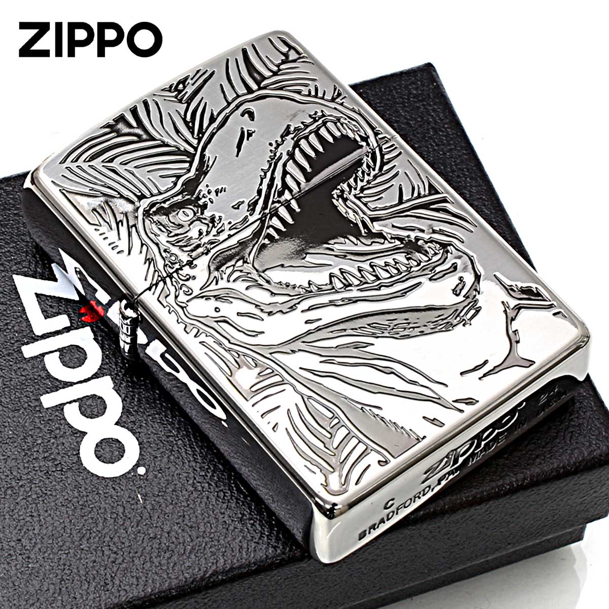 Zippo ジッポー 恐竜 ディノデラックス ティラノサウルス 銀イブシ SV