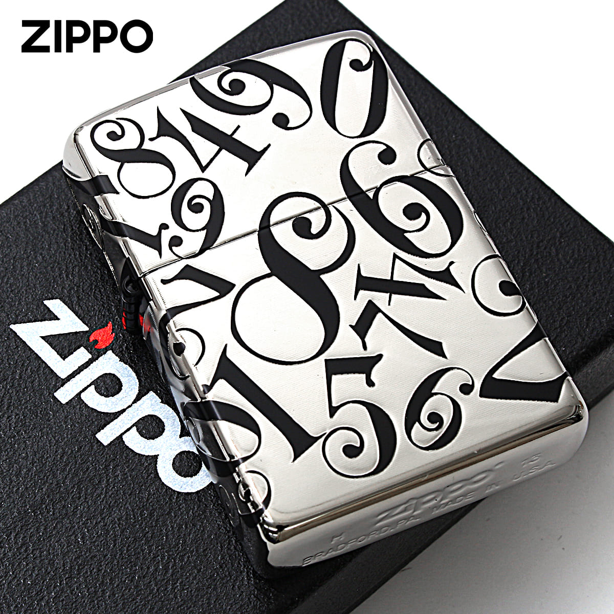 Zippo ジッポー ダイヤル 数字 ランダム イオンマットBK 銀サシ FANTASY DIAL FDIAL-B