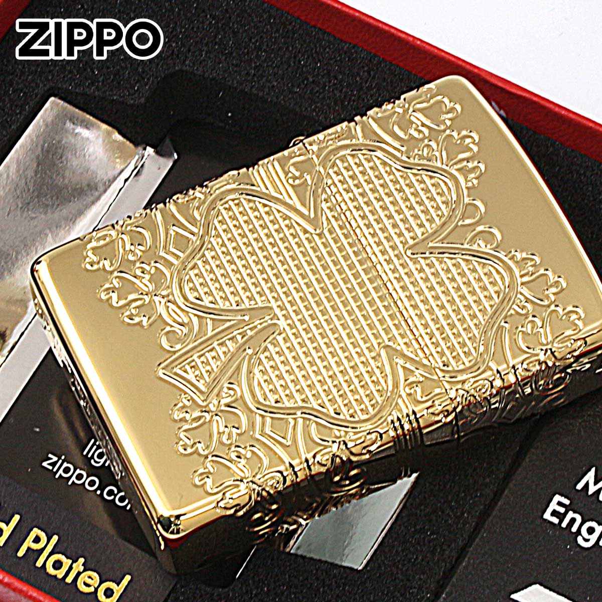 Zippo ジッポー アーマー 四葉のクローバー 360度4面デザイン ARMOR CLOVER ゴールド 46301