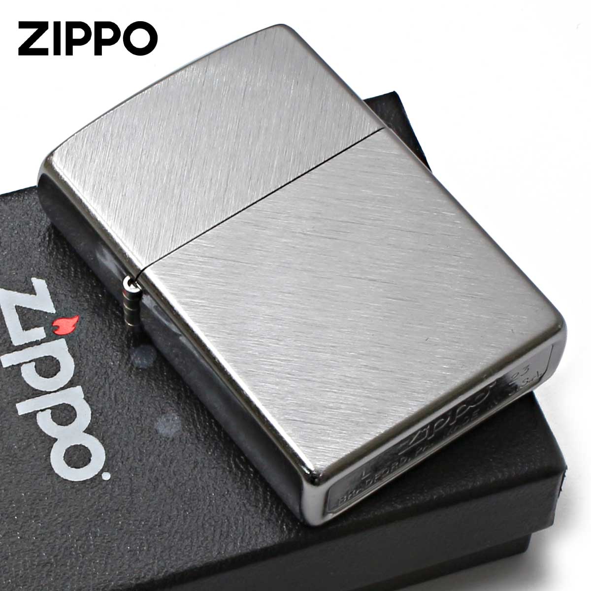 Zippo ジッポー ヘリンボーン スイープ 斜線 Herringbone Sweep ブラッシュドクローム 24648 メール便可