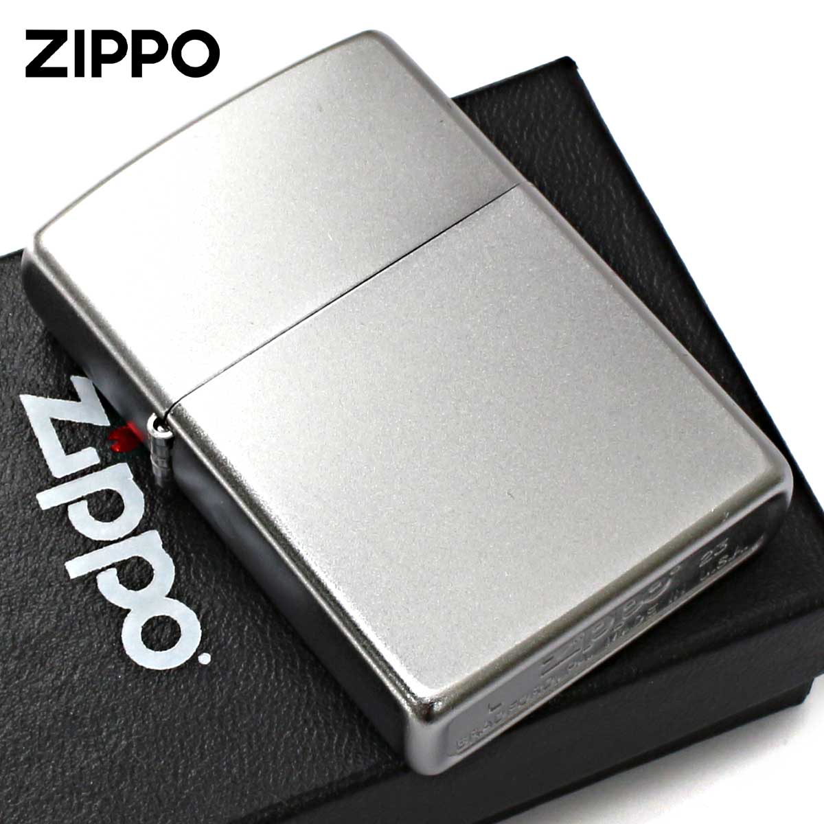 Zippo ジッポー 無地 サテンクローム Satin Chrome No.205 メール便可