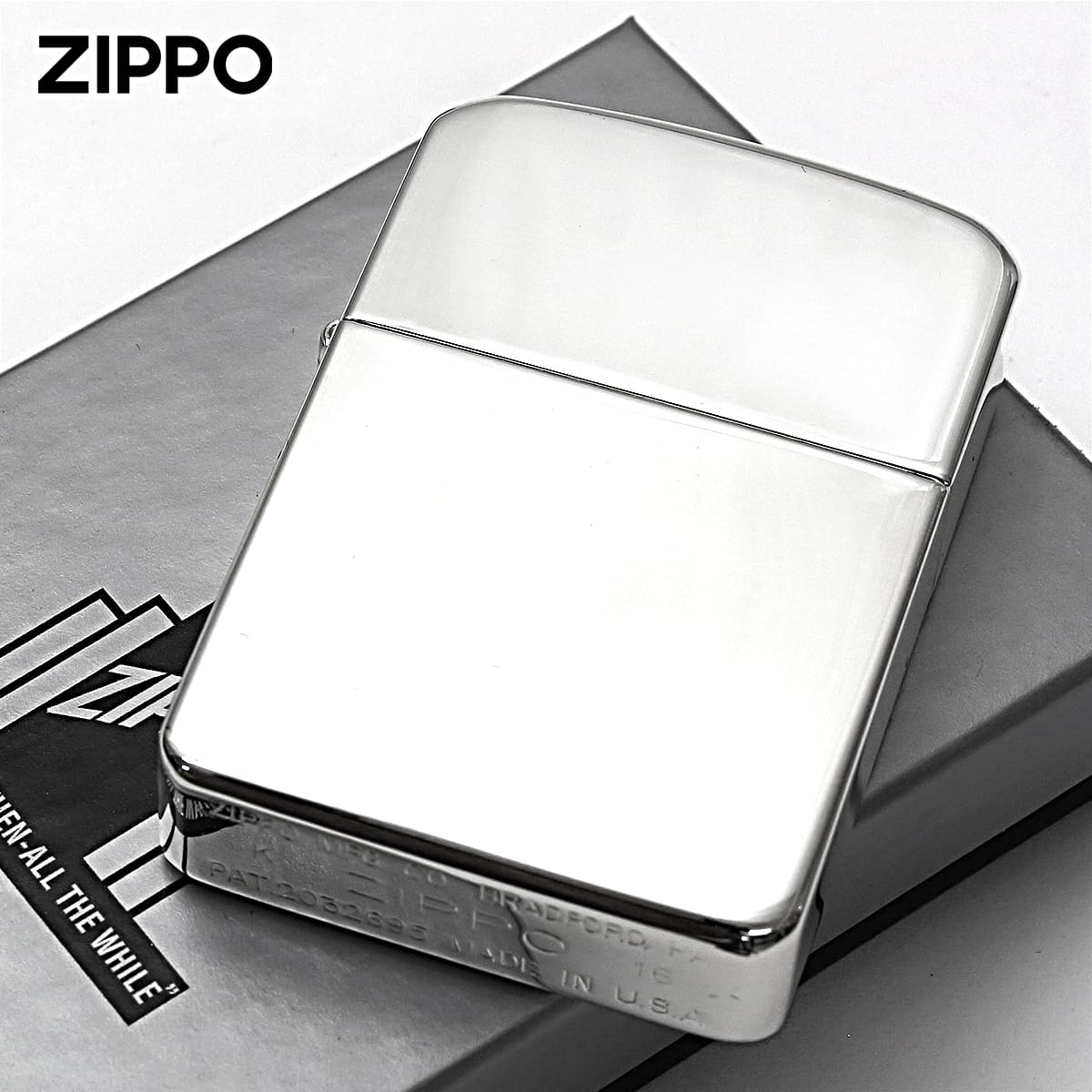 Zippo ジッポー 1941レプリカ 無地 100 ミクロン ＃1941 ミラー 鏡面 ポリッシュ 銀メッキ 80005